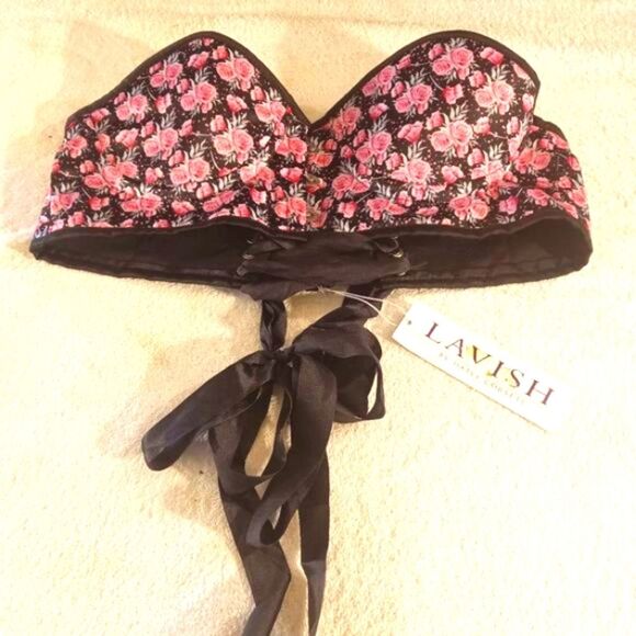 Other - NWT Lavish by Daisy Rose Dark Floral Strapless Corset Sz XL